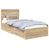 vidaXL Bed Frame with Headboard Sonoma Oak 90 x 200 cm Engineered Wood