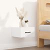 vidaXL Wall-mounted Bedside Cabinet High Gloss White 35x35x20 cm