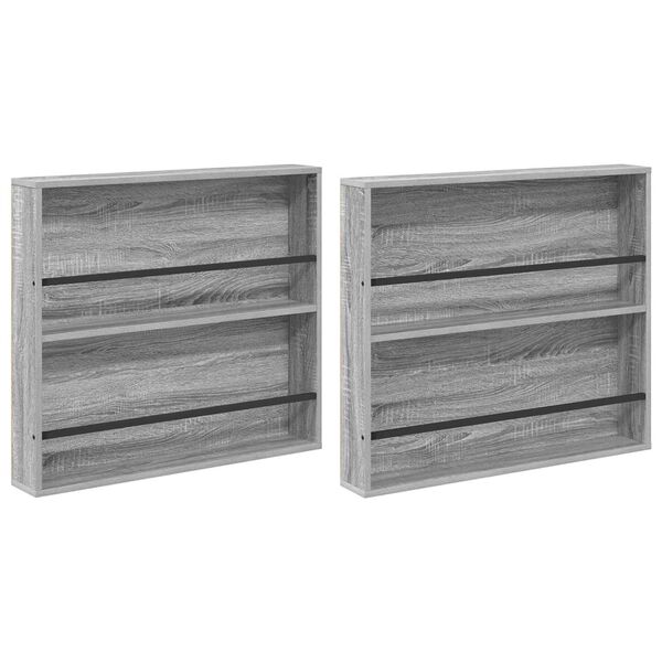 vidaXL Magazine Rack 2 pcs Grey Sonoma 80 x 12 x 70 cm Engineered Wood
