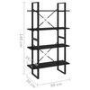vidaXL 4-Tier Book Cabinet Black 80x30x140 cm Solid Pine Wood