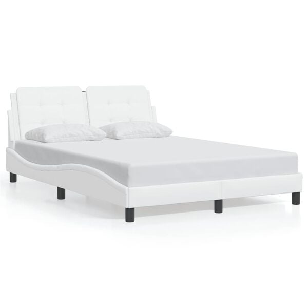 vidaXL Bed Frame without Mattress "Zadar" White 120x200 cm Faux Leather