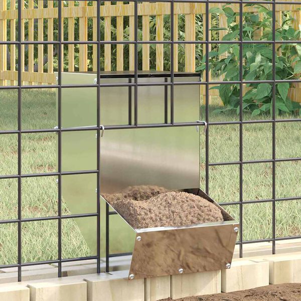 vidaXL Rabbit Feeder Silver 17.5 x 26 x 28.5 cm Galvanised Steel