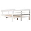 vidaXL Bed Frame without Mattress White 135x190 cm Double Solid Wood Pine
