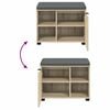 vidaXL Hall Bench with Cushion with Shelf Sonoma Oak 60 x 38 x 46 cm