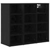 vidaXL Shoe Cabinet Black Oak 77.5 x 30 x 67 cm Engineered Wood