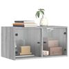 vidaXL Wall Cabinets with Glass Doors 2 pcs Grey Sonoma 68.5x37x35 cm