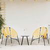 vidaXL Garden Egg Chair Black and Yellow Poly Rattan
