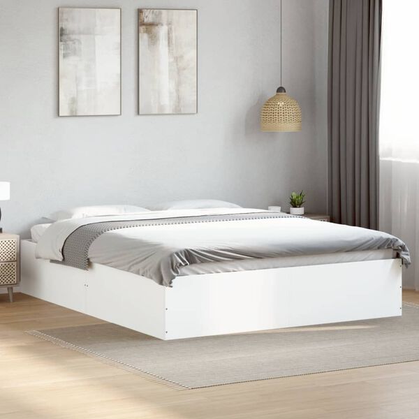 vidaXL Bed Frame without Mattress White 150x200 cm King Size