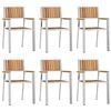 vidaXL Outdoor Dining Set 7 pcs Brown Solid Acacia Wood