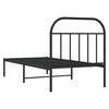 vidaXL Metal Bed Frame without Mattress with Headboard Black 90x200cm