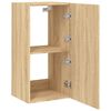 vidaXL TV Wall Cabinet with LED Lights Sonoma Oak 40.5x35x80 cm