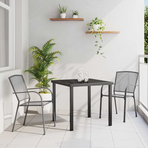 vidaXL Garden Dining Set 3 pcs Anthracite Powder-Coated Steel