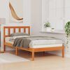 vidaXL Bed Frame with Headboard Wax Brown 75 x 190 cm Solid Pine Wood