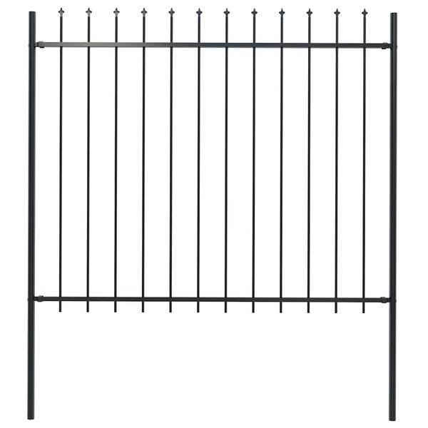 vidaXL Garden Fence Woerden with Spear Top Steel 181x150 cm Black