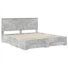 vidaXL Bed Frame Concrete Grey 200 x 200 cm Engineered Wood