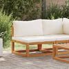 vidaXL Sectional Middle Sofa & Cream White Cushion Solid Acacia Wood