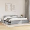vidaXL Bed Frame with Headboard without Mattress Grey Sonoma 180x200 cm Super King