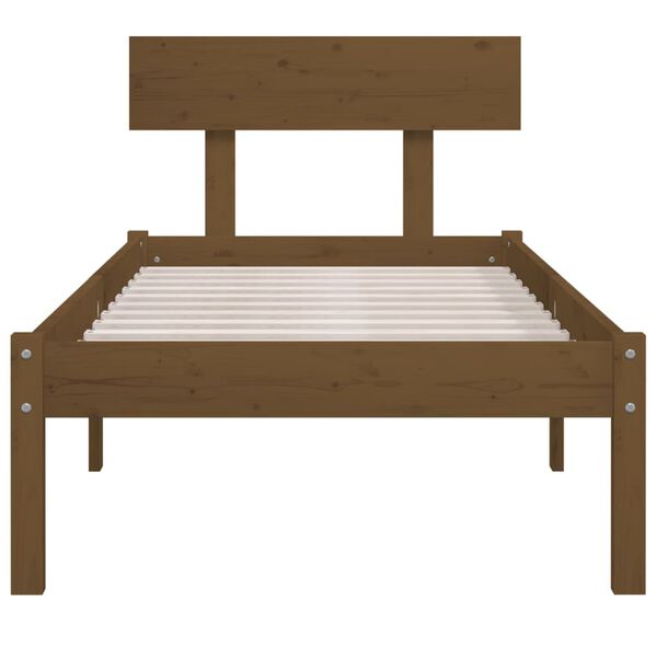 vidaXL Bed Frame without Mattress Honey Brown Solid Wood Pine Single