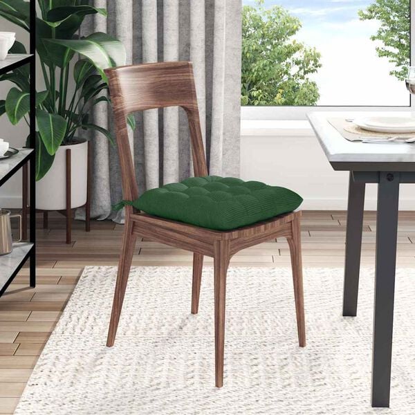 vidaXL Seat Cushions 4 pcs Dark Green 40 x 40 x 6 cm Corduroy Fabric