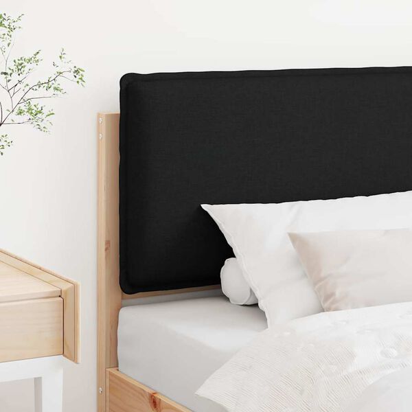 vidaXL Upholstered Headboard Natural and Black 75 cm Solid Pine Wood