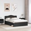 vidaXL Bed Frame with Headboard Black 160 x 200 cm Solid Pine Wood