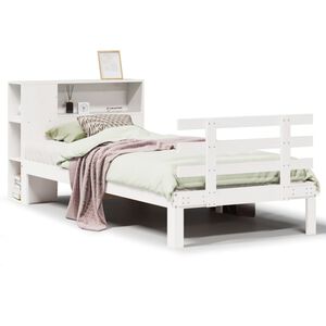 vidaXL Bookcase Bed without Mattress White 100x200cm Solid Wood Pine