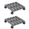 vidaXL Plant Trolleys 2 pcs Grey 30x30x7.5 cm WPC
