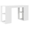 vidaXL Desk with Storage White 130 x 50.5 x 75 cm Engineered Wood