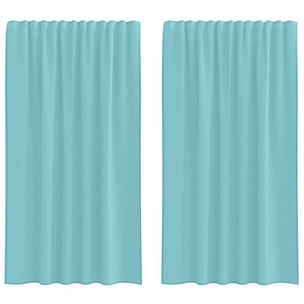 vidaXL Voile Curtains with Rod Pockets 2 pcs Turquoise