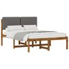 vidaXL Bed Frame with Upholstered Headboard Natural and Light Grey