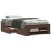 vidaXL Bed Frame without Mattress Brown Oak 100x200 cm Engineered Wood