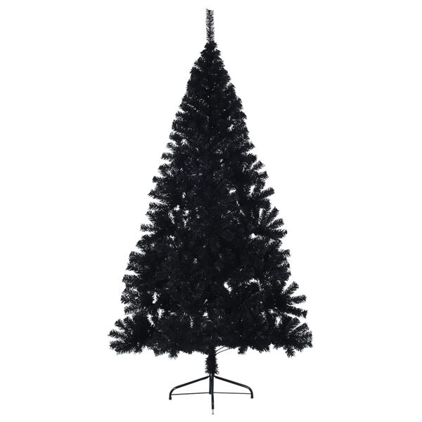 vidaXL Artificial Half Christmas Tree with Stand Black 180 cm PVC