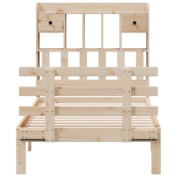 vidaXL Bookcase Bed without Mattress 90x200cm Solid Wood Pine