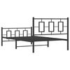 vidaXL Metal Bed Frame without Mattress with Footboard Black 107x203cm