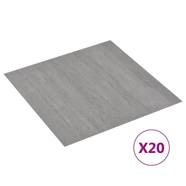 vidaXL Self-adhesive Flooring Planks 20 pcs PVC 1.86 m² Grey Stippled