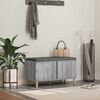 vidaXL Hall Bench with Cushion with Door Grey Sonoma 80 x 38 x 46 cm