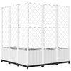 vidaXL Garden Planter with Trellis White 120x120x136 cm PP