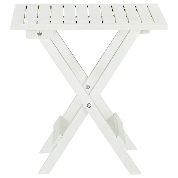 vidaXL Bistro Table White 46x46x47 cm Solid Acacia Wood