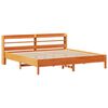 vidaXL Bed Frame without Mattress Wax Brown 200x200 cm Solid Wood Pine