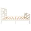 vidaXL Bed Frame without Mattress White Solid Wood 160x200 cm (810441+814205)