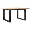 vidaXL Coffee Table O-Frame 70x70x40 cm Solid Wood Pine and Steel