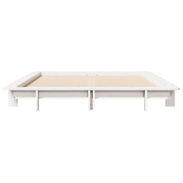 vidaXL Bed Frame without Mattress White 120x200 cm Solid Wood Pine