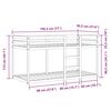 vidaXL Bunk Bed without Mattress White&Black 90x190 cm Single Solid Wood Pine