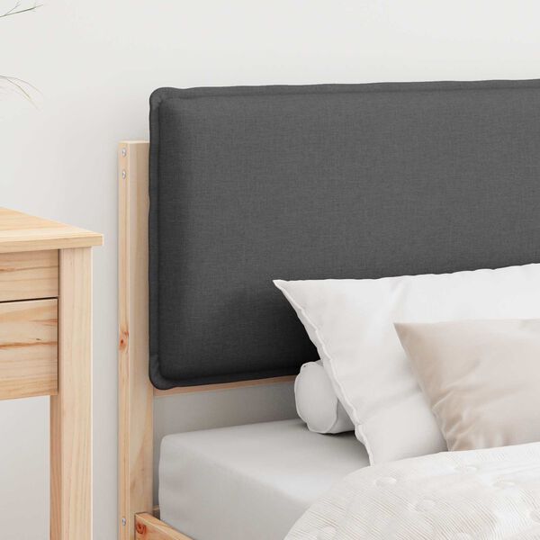 vidaXL Bed Frame with Upholstered Headboard Dark Grey 90 x 190 cm
