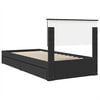 vidaXL Storage Bed with Headboard Black 90 x 190 cm Engineered Wood