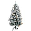 vidaXL Artificial Hinged Christmas Tree 150 LEDs & Ball Set 150 cm