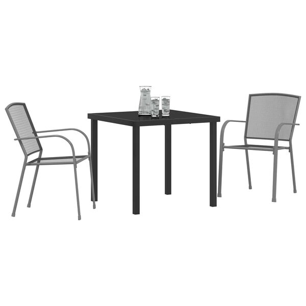 vidaXL Garden Dining Set 3 pcs Anthracite Powder-Coated Steel