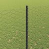 vidaXL Fence with Post Grey 1.5 x 10 m Steel and PVC