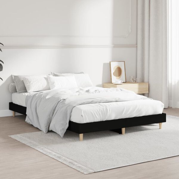vidaXL Bed Frame without Mattress Black 120x190 cm Small Double Engineered Wood