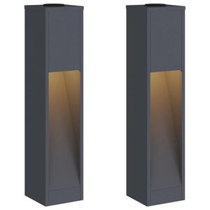 vidaXL Solar Led Pathway Light 2 pcs Warm White 18 x 18 x 80 cm